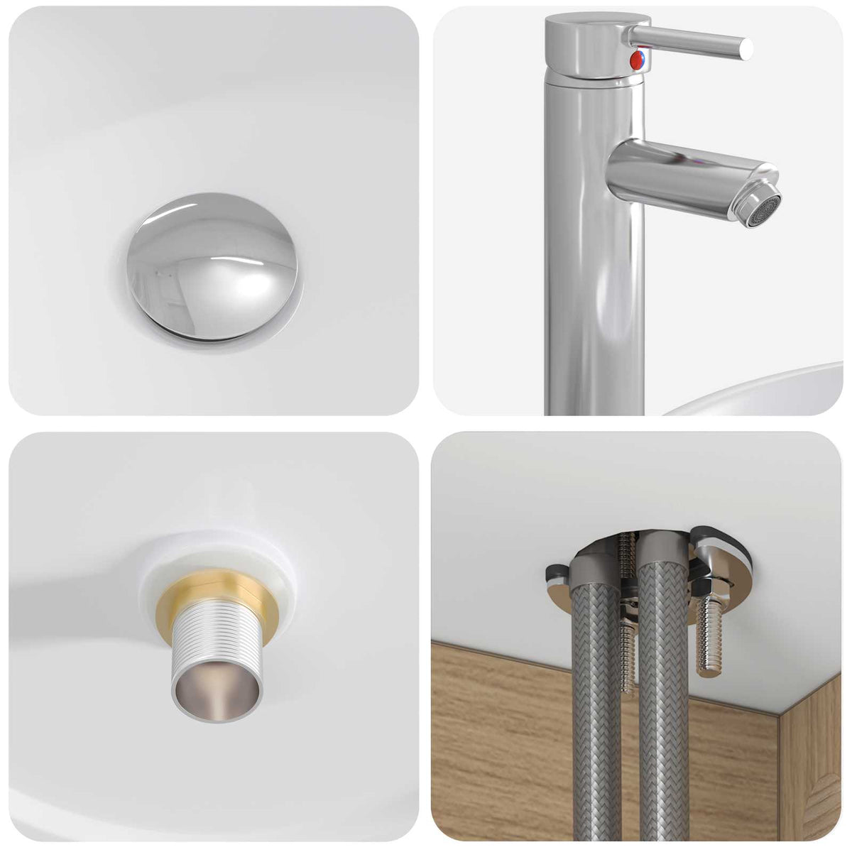 Set di Armadi da Bagno 4 pz Rovere Artigianale | homemem39