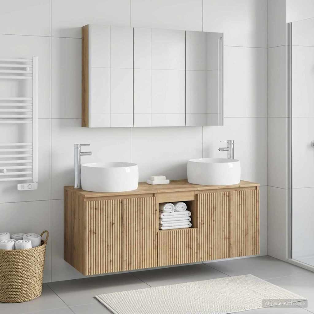 Set di Armadi da Bagno 4 pz Rovere Artigianale | homemem39