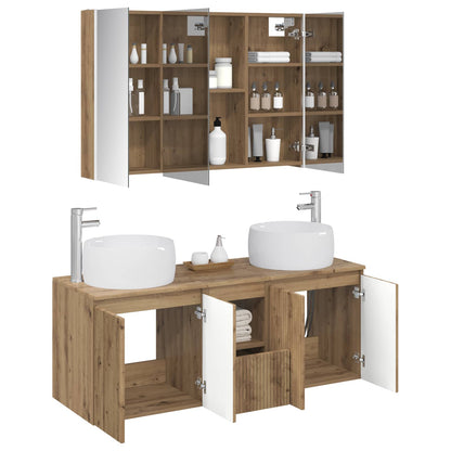 Set di Armadi da Bagno 4 pz Rovere Artigianale | homemem39