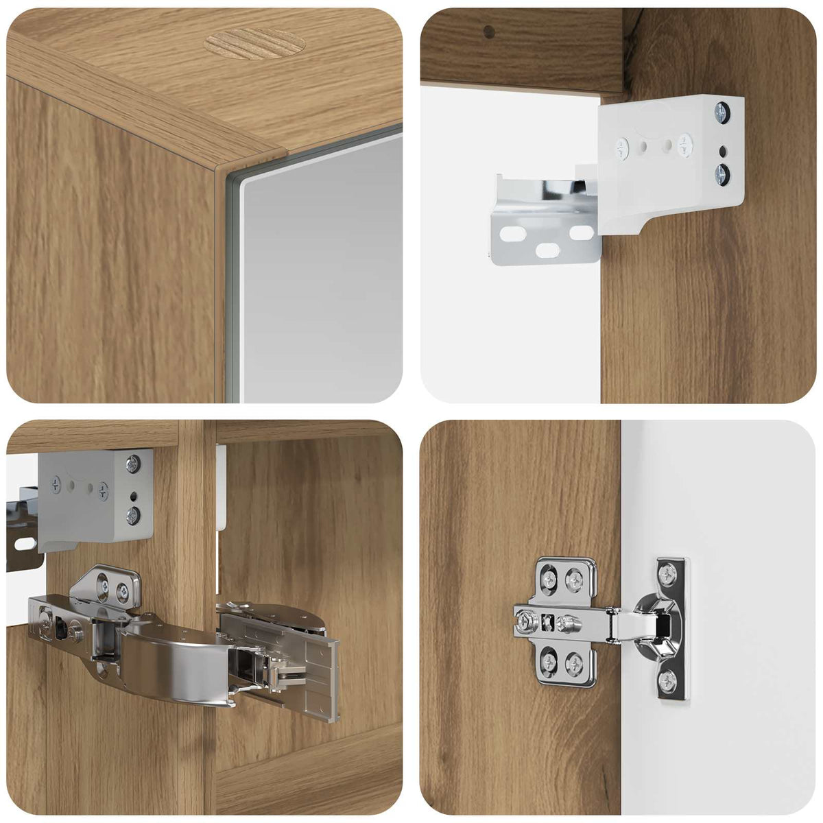 Set di Armadi da Bagno 4 pz Rovere Artigianale | homemem39