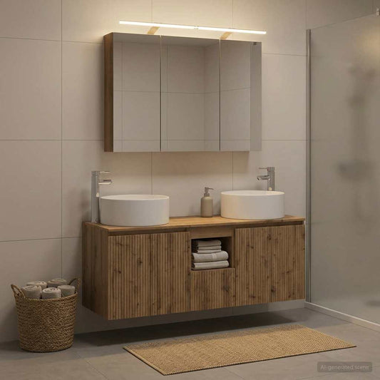 Set di Armadi da Bagno 4 pz Rovere Artigianale | homemem39