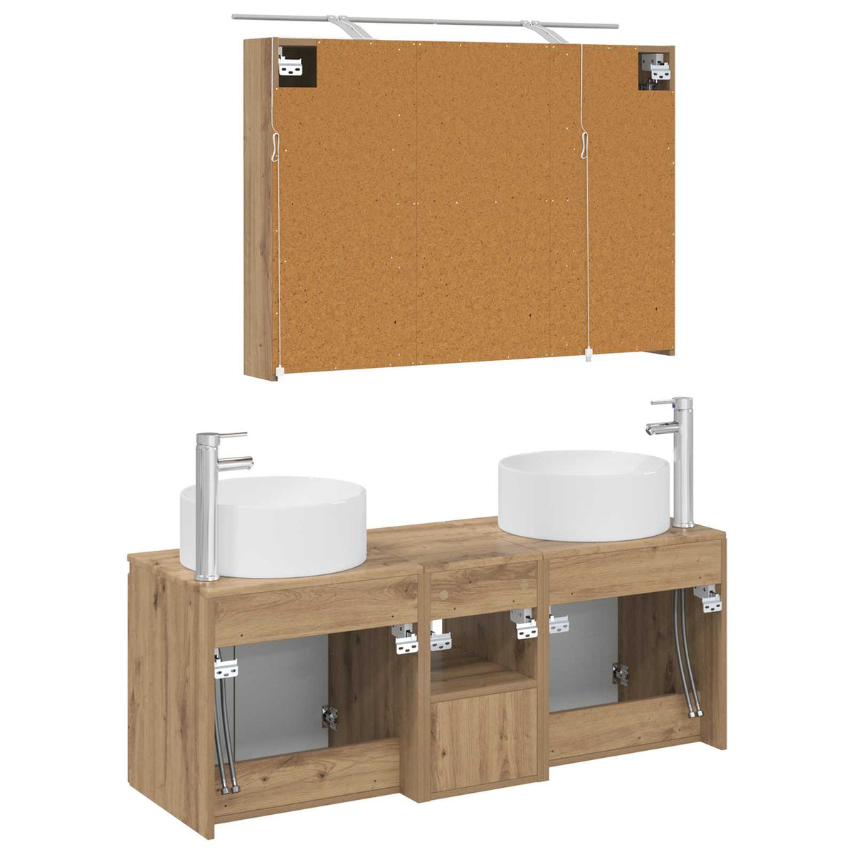 Set di Armadi da Bagno 4 pz Rovere Artigianale | homemem39