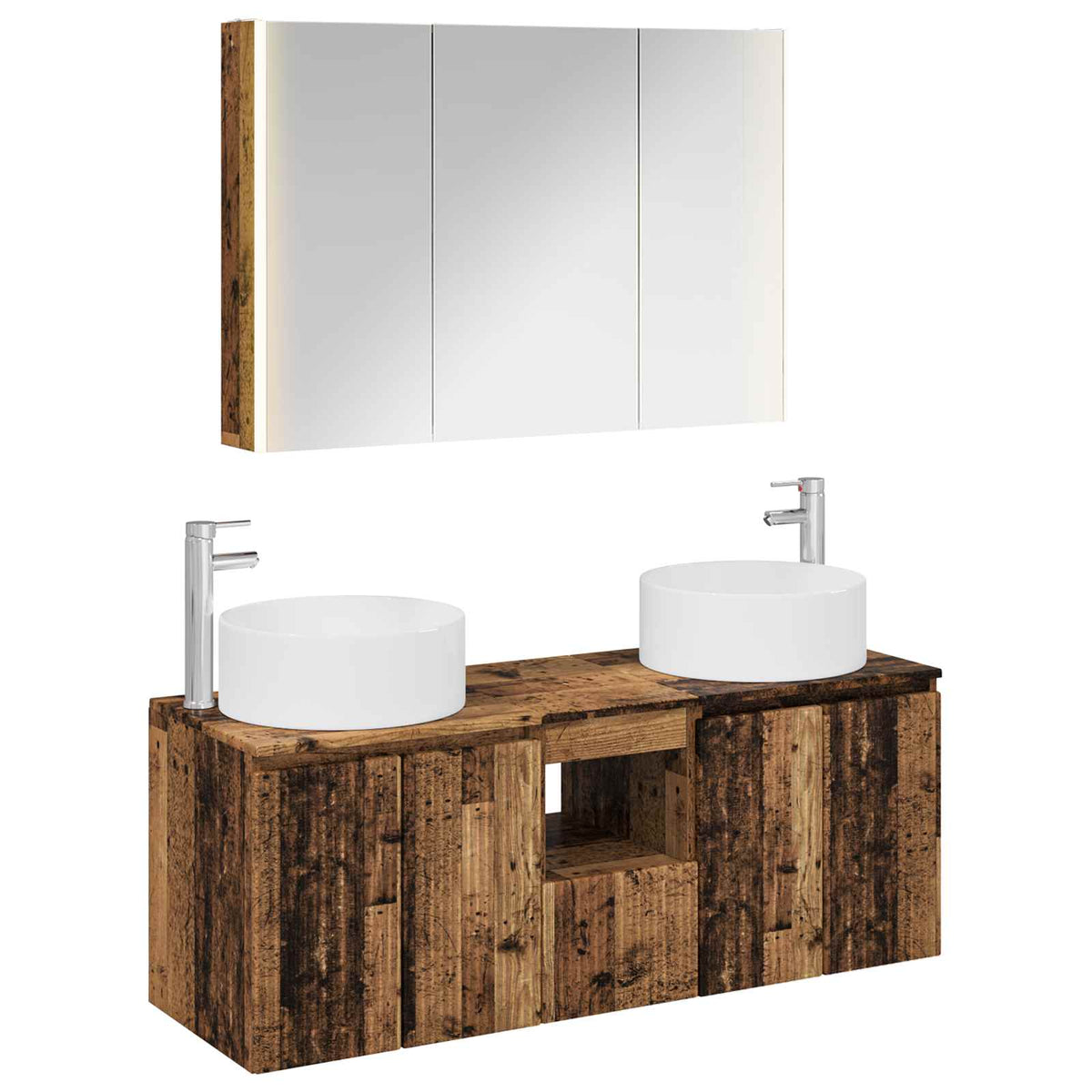 Set di Armadi da Bagno 4 pz Legno antico Legno ingegnerizzato | homemem39