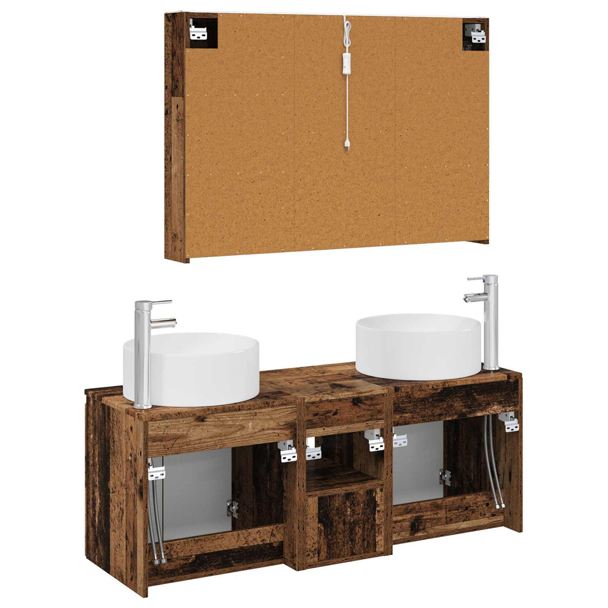 Set di Armadi da Bagno 4 pz Legno antico Legno ingegnerizzato | homemem39