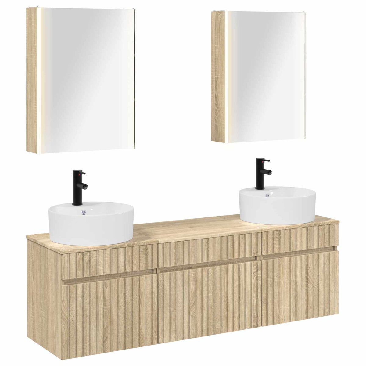 Set di Armadi da Bagno 5 pz Rovere Sonoma Legno ingegnerizzato