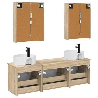 Set di Armadi da Bagno 5 pz Rovere Sonoma Legno ingegnerizzato | homemem39
