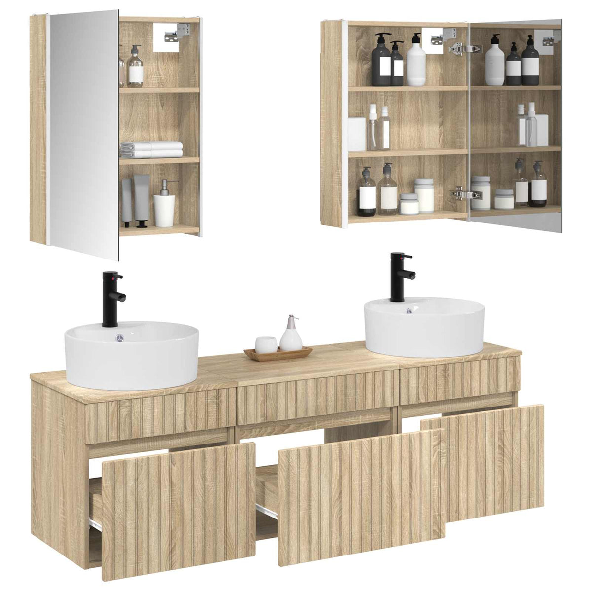 Set di Armadi da Bagno 5 pz Rovere Sonoma Legno ingegnerizzato