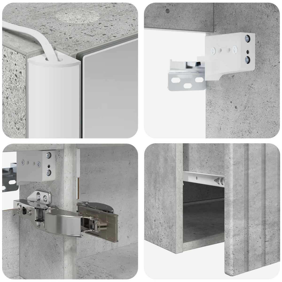 Set di Armadi da Bagno 5 pz Grigio Cemento Legno ingegnerizzato | homemem39