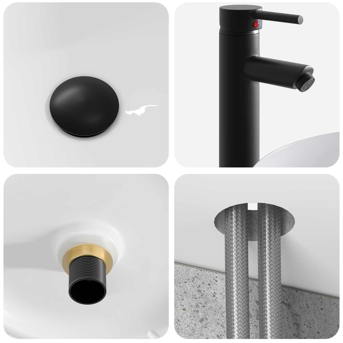 Set di Armadi da Bagno 5 pz Grigio Cemento Legno ingegnerizzato | homemem39