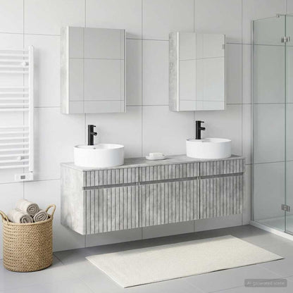 Set di Armadi da Bagno 5 pz Grigio Cemento Legno ingegnerizzato | homemem39