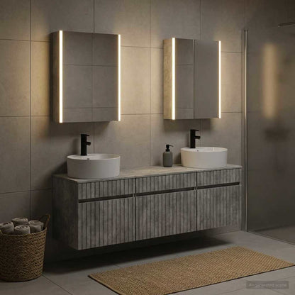 Set di Armadi da Bagno 5 pz Grigio Cemento Legno ingegnerizzato | homemem39