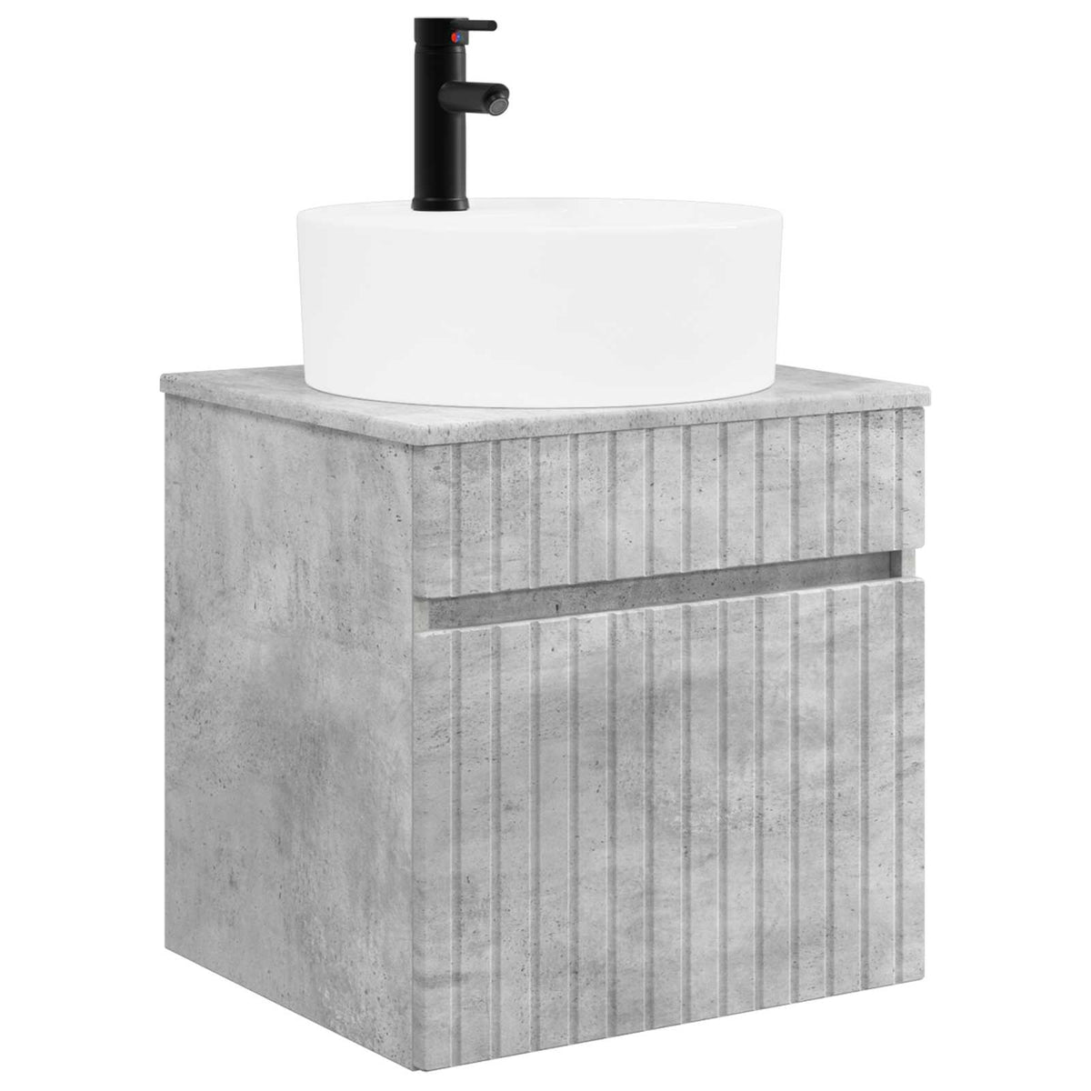 Set di Armadi da Bagno 5 pz Grigio Cemento Legno ingegnerizzato | homemem39