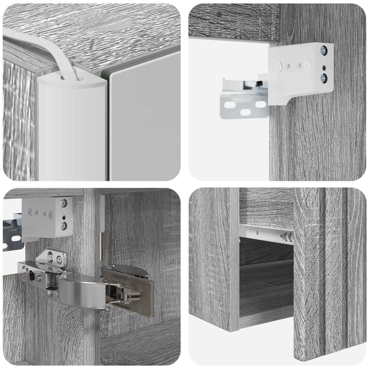 Set di Armadi da Bagno 5 pz Sonoma grigio Legno ingegnerizzato