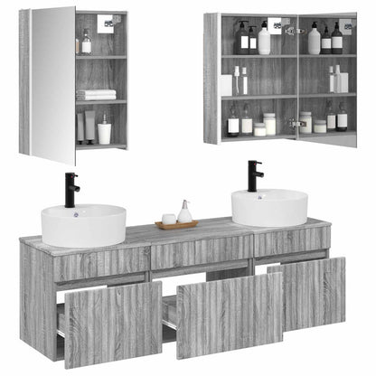 Set di Armadi da Bagno 5 pz Sonoma grigio Legno ingegnerizzato