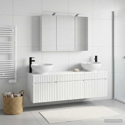 Set di Armadi da Bagno 4 pz Bianco Legno ingegnerizzato | homemem39