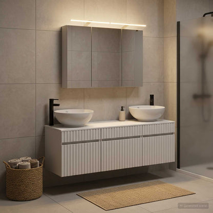 Set di Armadi da Bagno 4 pz Bianco Legno ingegnerizzato | homemem39
