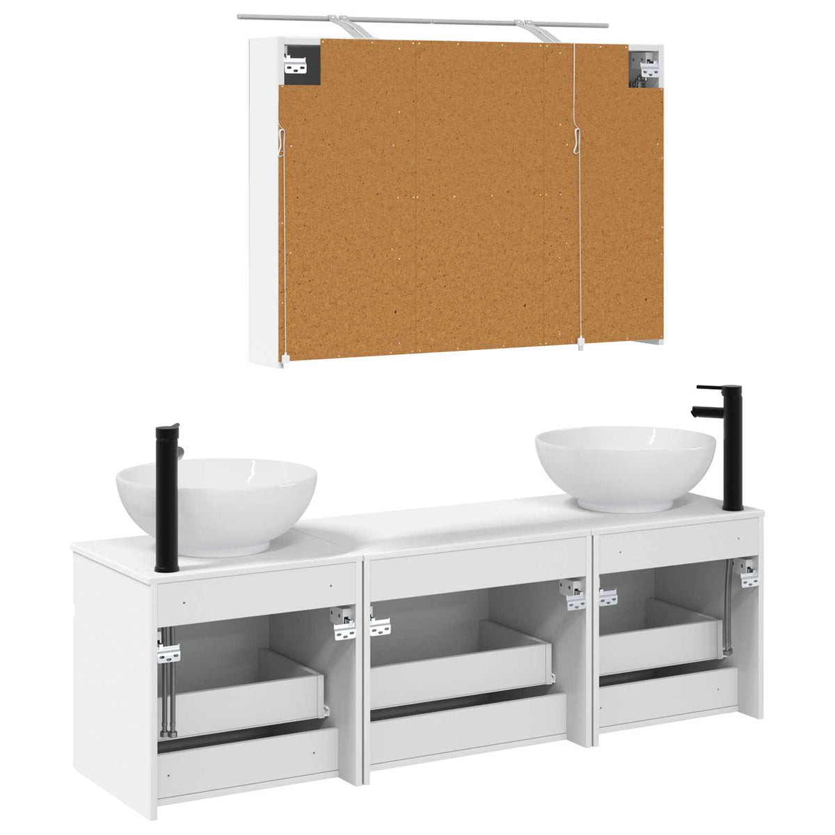 Set di Armadi da Bagno 4 pz Bianco Legno ingegnerizzato | homemem39
