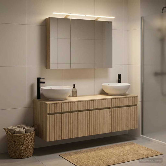 Set di Armadi da Bagno 4 pz Rovere Sonoma Legno ingegnerizzato | homemem39