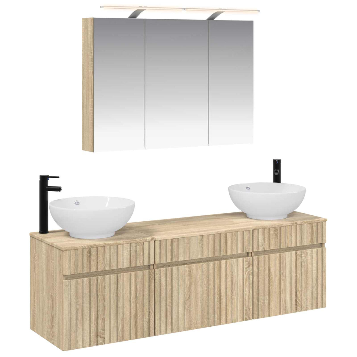Set di Armadi da Bagno 4 pz Rovere Sonoma Legno ingegnerizzato | homemem39