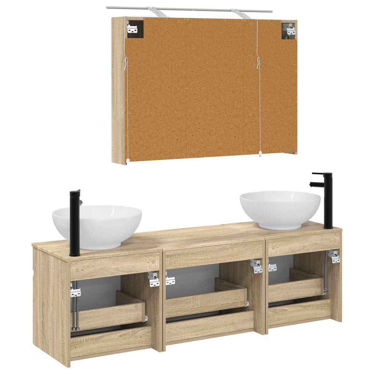 Set di Armadi da Bagno 4 pz Rovere Sonoma Legno ingegnerizzato | homemem39