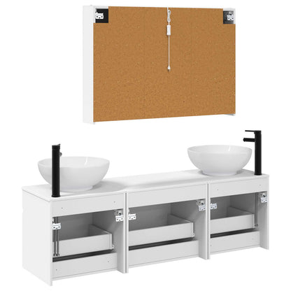 Set di Armadi da Bagno 4 pz Bianco Legno ingegnerizzato | homemem39
