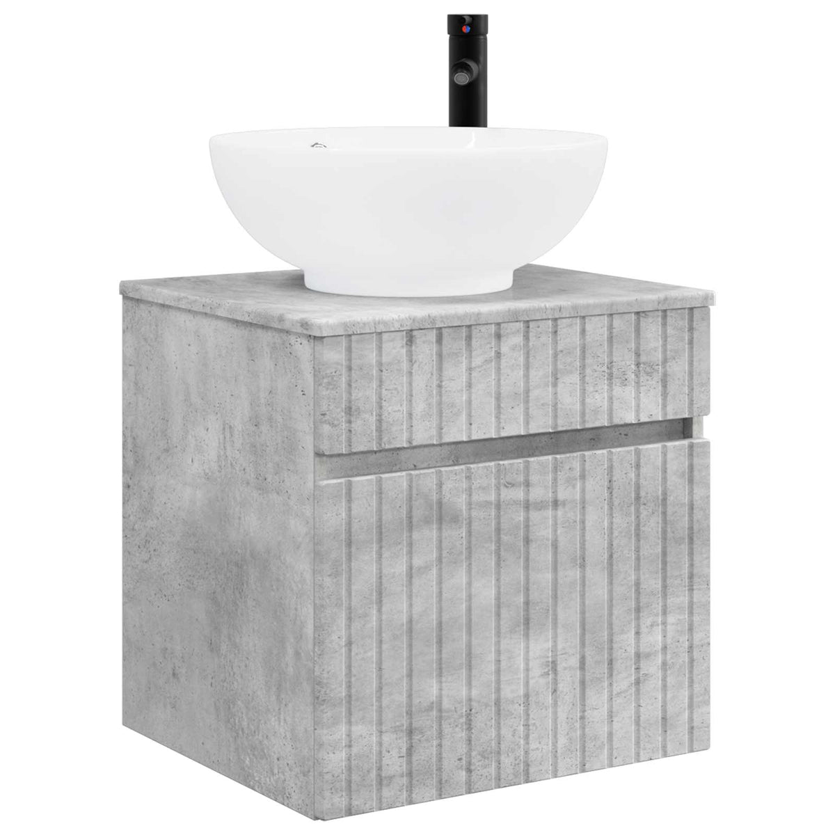 Set di Armadi da Bagno 4 pz Grigio Cemento Legno ingegnerizzato | homemem39
