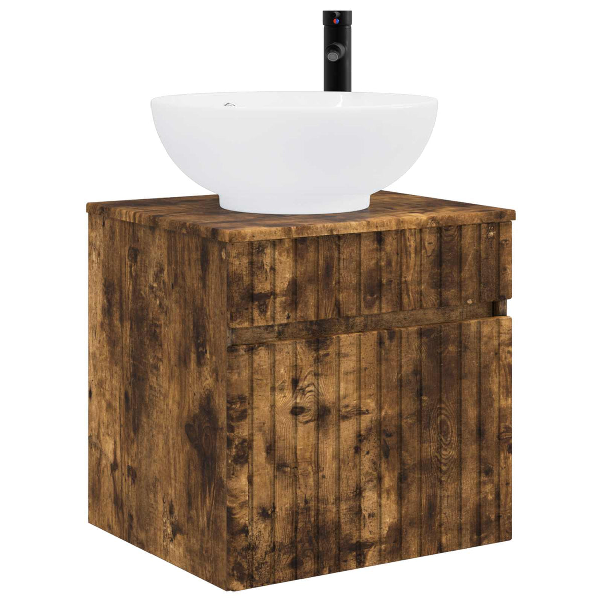Set di Armadi da Bagno 4 pz Rovere Fumo Legno ingegnerizzato | homemem39