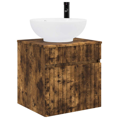 Set di Armadi da Bagno 4 pz Rovere Fumo Legno ingegnerizzato | homemem39