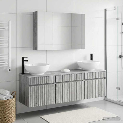 Set di Armadi da Bagno 4 pz Sonoma grigio Legno ingegnerizzato | homemem39