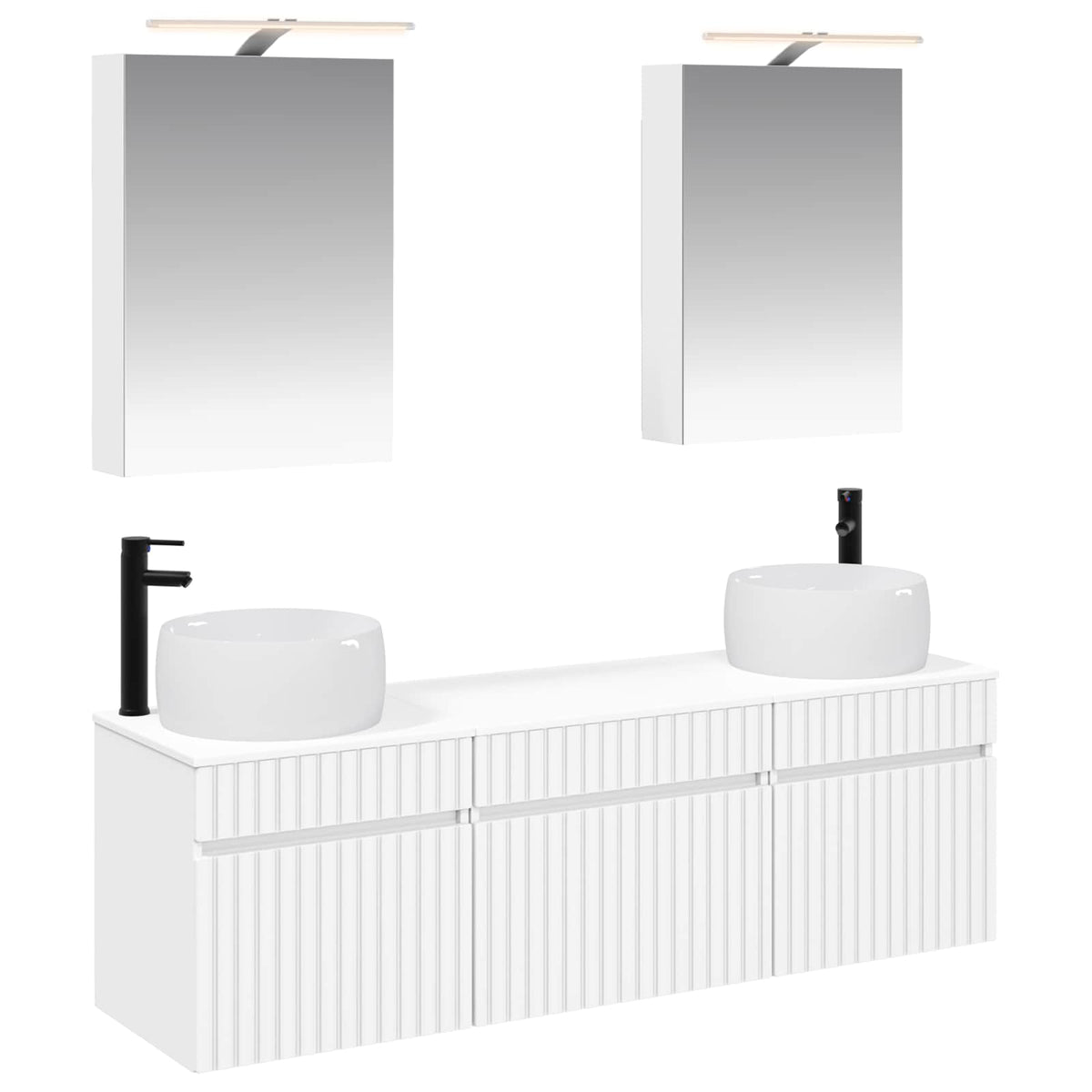 Set di Armadi da Bagno 5 pz Bianco Legno ingegnerizzato | homemem39