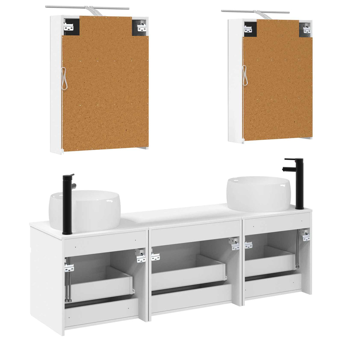 Set di Armadi da Bagno 5 pz Bianco Legno ingegnerizzato | homemem39