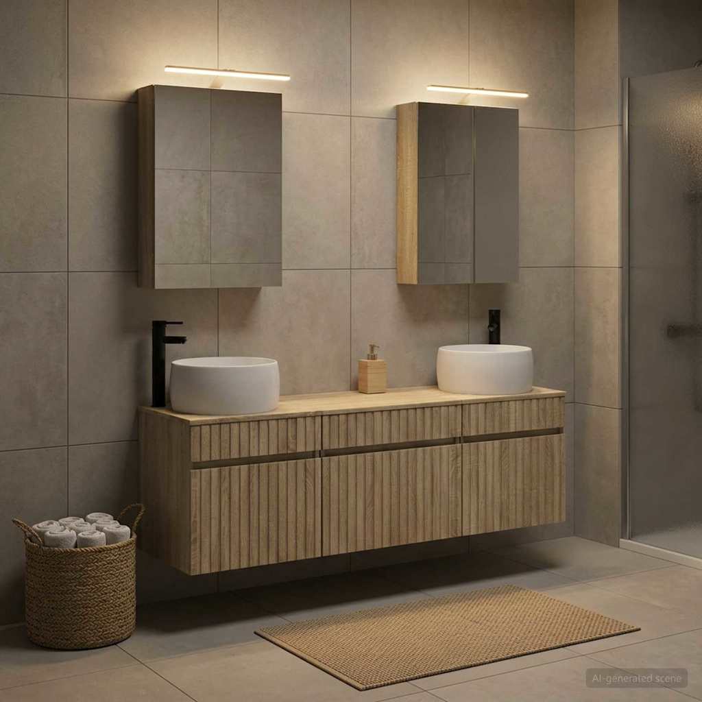 Set di Armadi da Bagno 5 pz Rovere Sonoma Legno ingegnerizzato | homemem39