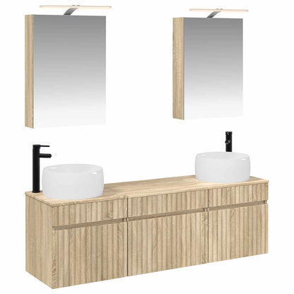 Set di Armadi da Bagno 5 pz Rovere Sonoma Legno ingegnerizzato