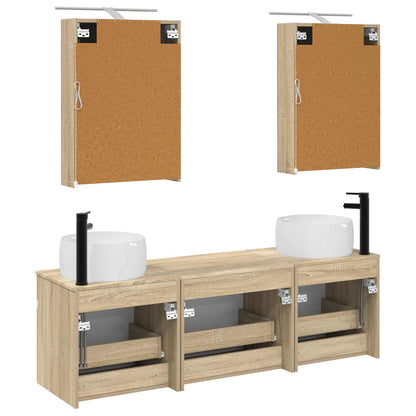 Set di Armadi da Bagno 5 pz Rovere Sonoma Legno ingegnerizzato | homemem39