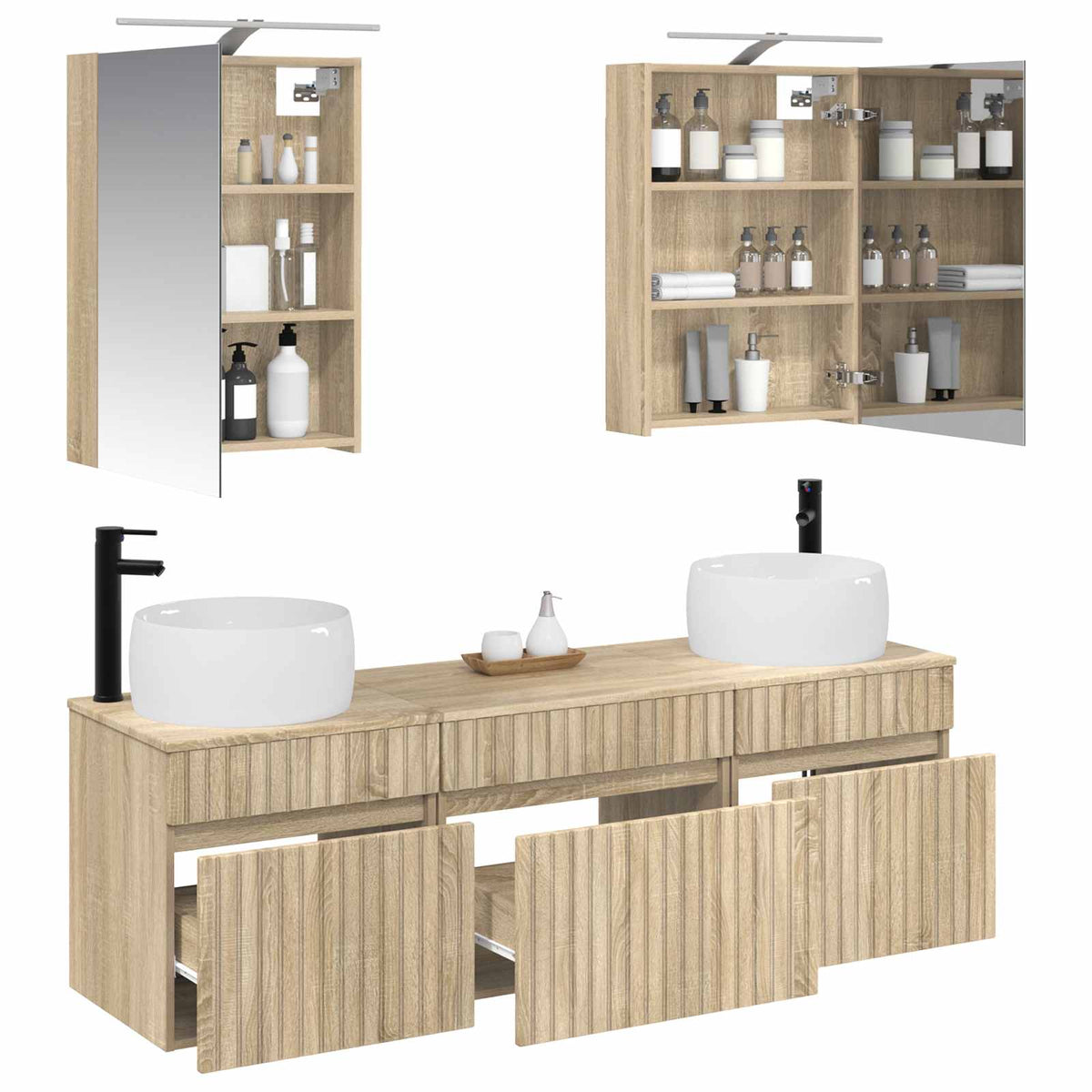 Set di Armadi da Bagno 5 pz Rovere Sonoma Legno ingegnerizzato