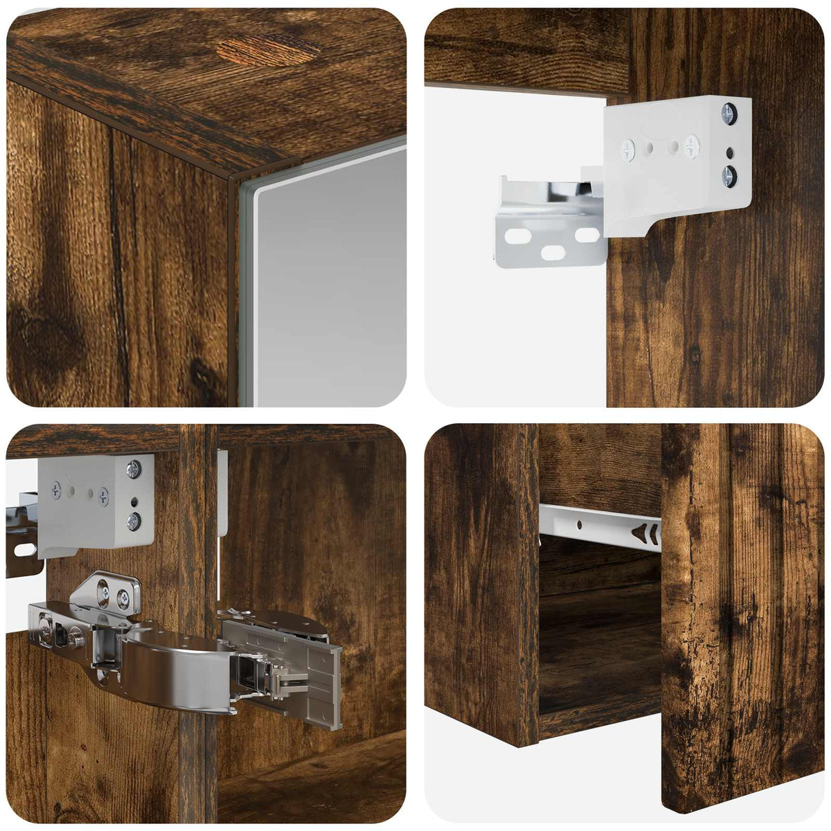 Set di Armadi da Bagno 5 pz Rovere Fumo Legno ingegnerizzato | homemem39