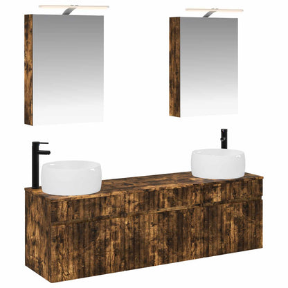 Set di Armadi da Bagno 5 pz Rovere Fumo Legno ingegnerizzato - homemem39