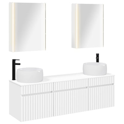 Set di Armadi da Bagno 5 pz Bianco Legno ingegnerizzato | homemem39