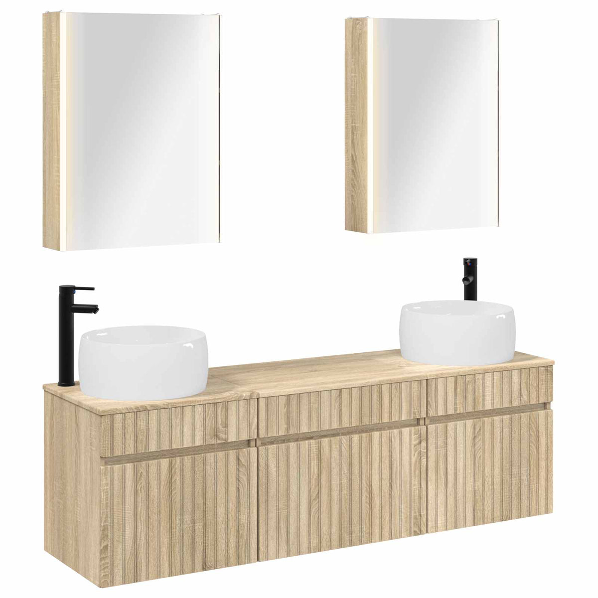 Set di Armadi da Bagno 5 pz Rovere Sonoma Legno ingegnerizzato | homemem39