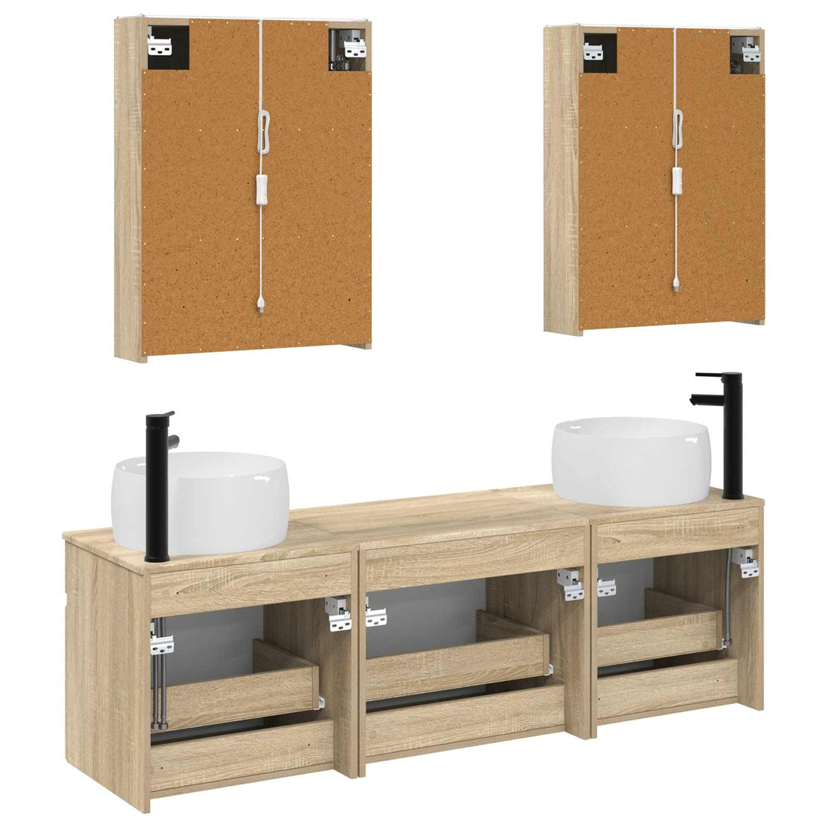 Set di Armadi da Bagno 5 pz Rovere Sonoma Legno ingegnerizzato | homemem39