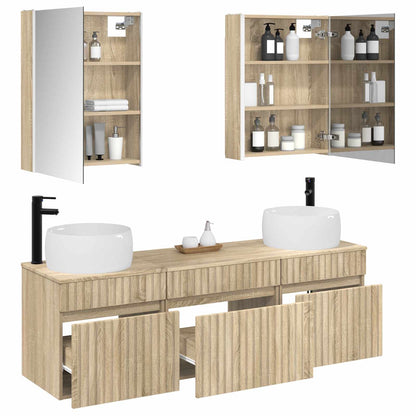 Set di Armadi da Bagno 5 pz Rovere Sonoma Legno ingegnerizzato | homemem39
