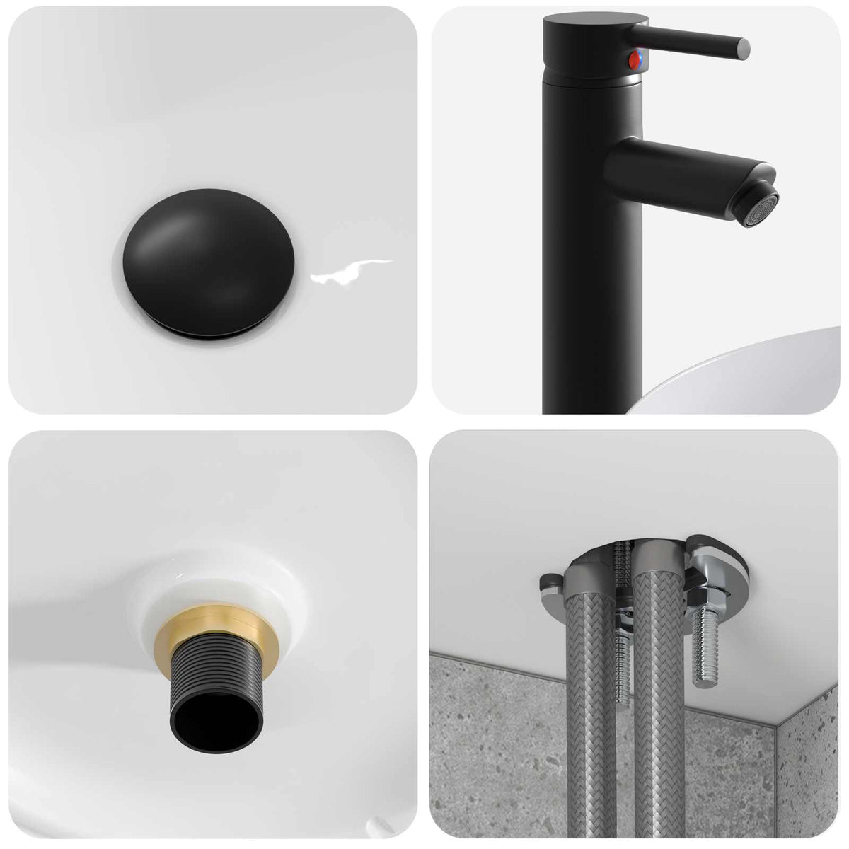 Set di Armadi da Bagno 4 pz Grigio Cemento Legno ingegnerizzato | homemem39