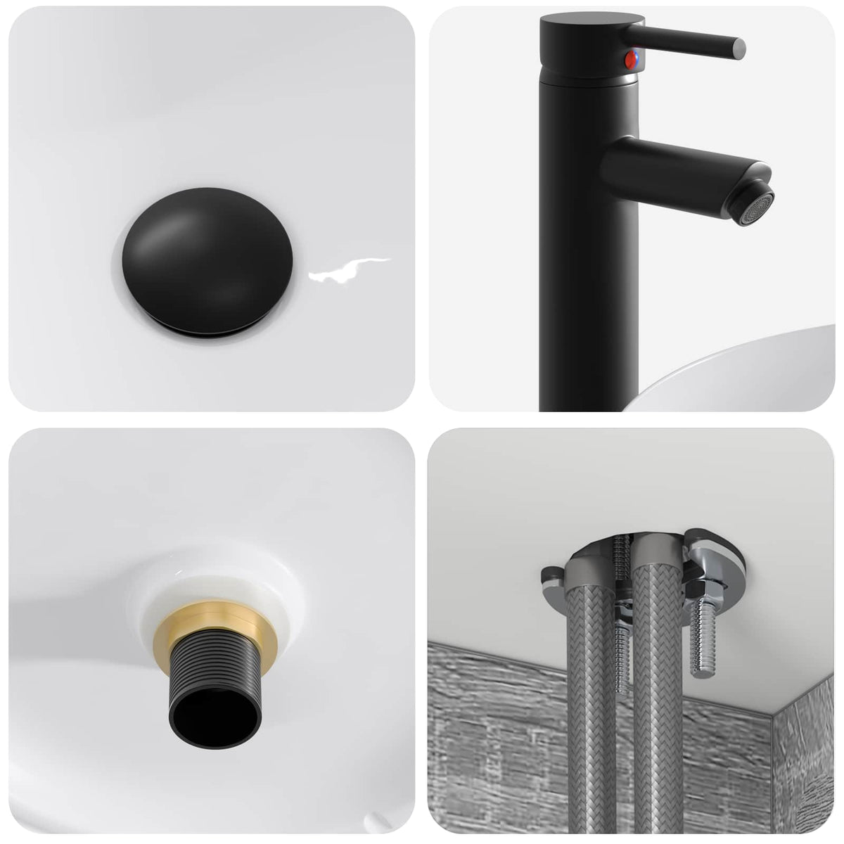 Set di Armadi da Bagno 4 pz Sonoma grigio Legno ingegnerizzato | homemem39