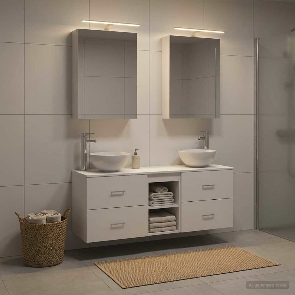 Set di Armadi da Bagno 5 pz Bianco Legno ingegnerizzato | homemem39