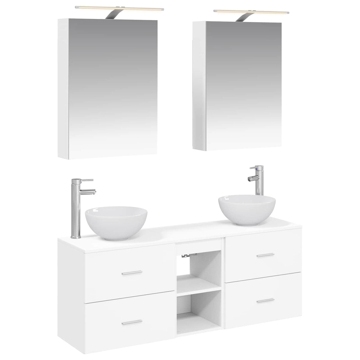 Set di Armadi da Bagno 5 pz Bianco Legno ingegnerizzato | homemem39