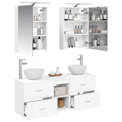 Set di Armadi da Bagno 5 pz Bianco Legno ingegnerizzato | homemem39