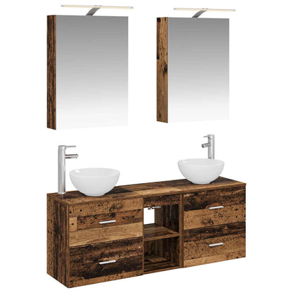 Set di Armadi da Bagno 5 pz Legno antico Legno ingegnerizzato | homemem39