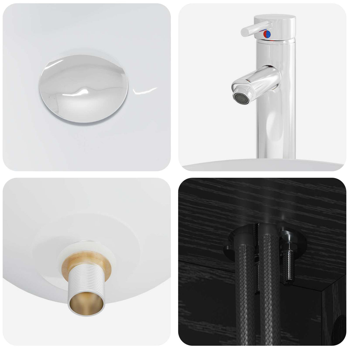 Set di Armadi da Bagno 5 pz Rovere Nero Legno ingegnerizzato | homemem39