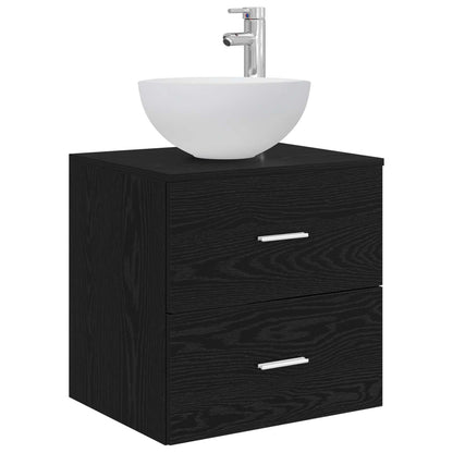 Set di Armadi da Bagno 5 pz Rovere Nero Legno ingegnerizzato | homemem39