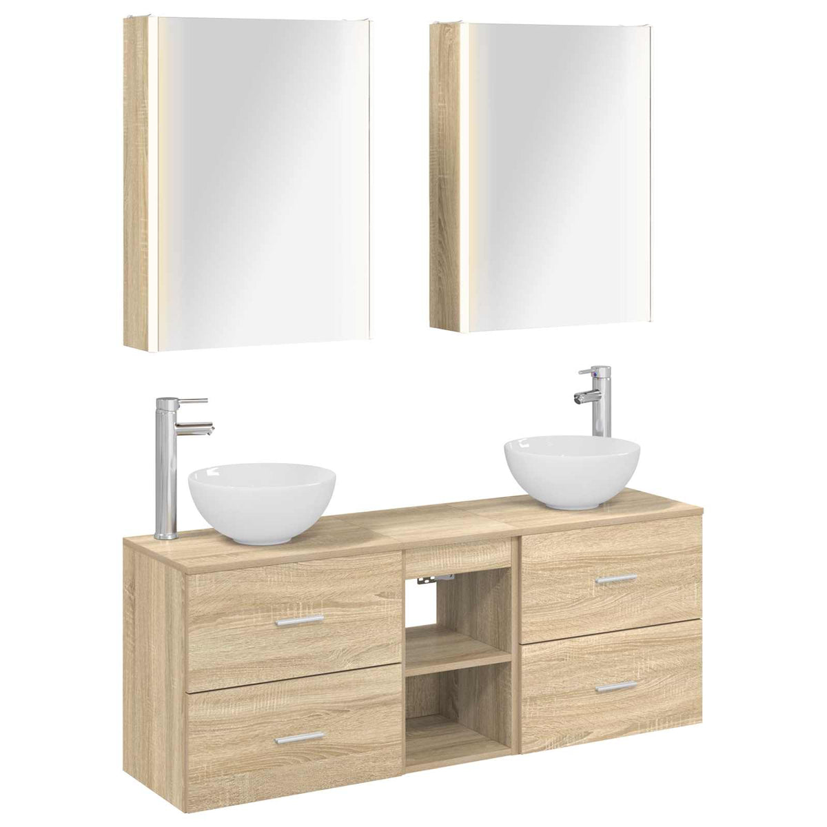 Set di Armadi da Bagno 5 pz Rovere Sonoma Legno ingegnerizzato | homemem39